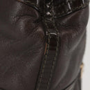 Salvatore Ferragamo Chain Vala Shoulder Bag Leather Brown Gold Auth bs29113-5