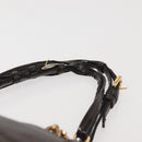 Salvatore Ferragamo Chain Vala Shoulder Bag Leather Brown Gold Auth bs29113-14