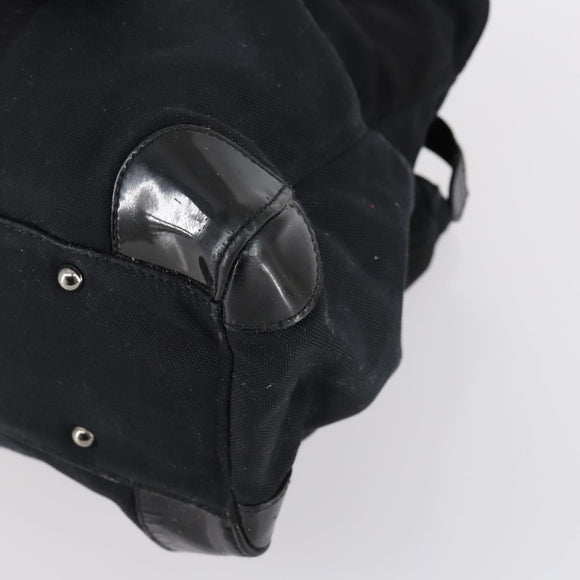 Salvatore Ferragamo Vala Tote Bag Canvas Black Silver Auth bs29114