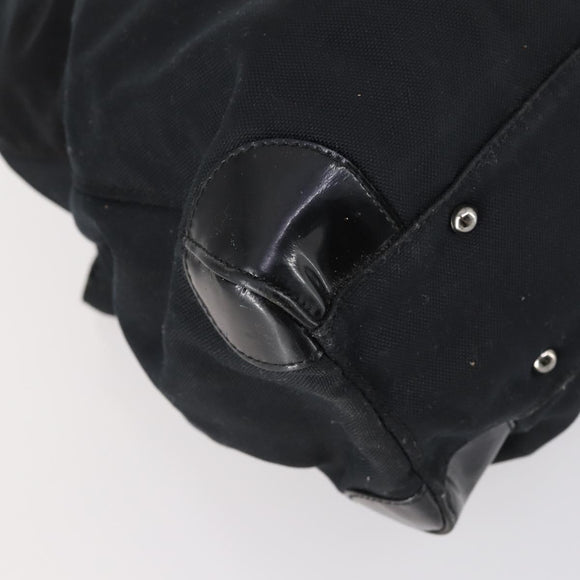 Salvatore Ferragamo Vala Tote Bag Canvas Black Silver Auth bs29114