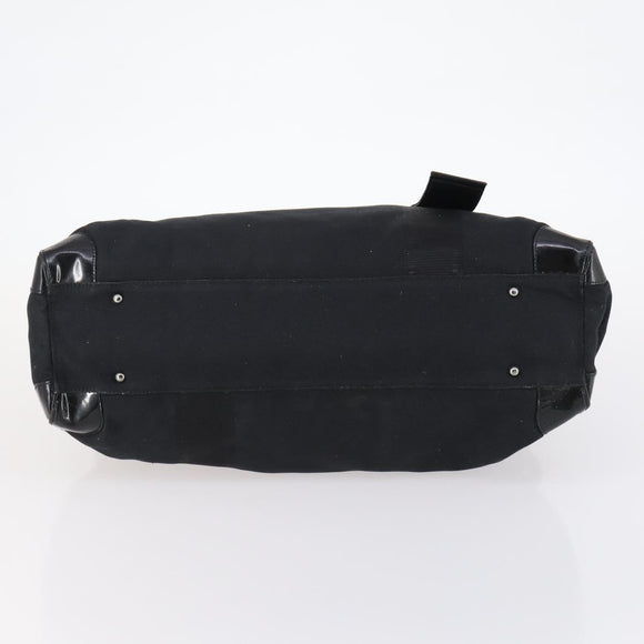 Salvatore Ferragamo Vala Tote Bag Canvas Black Silver Auth bs29114