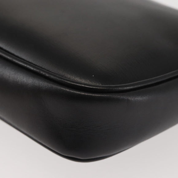 Salvatore Ferragamo Shoulder Bag Leather Black Gold Auth bs29115