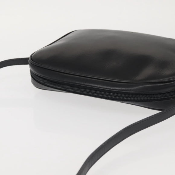 Salvatore Ferragamo Shoulder Bag Leather Black Gold Auth bs29115