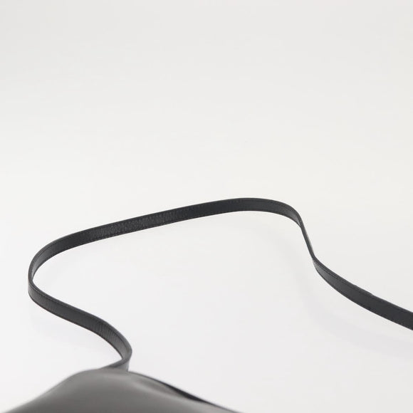 Salvatore Ferragamo Shoulder Bag Leather Black Gold Auth bs29115