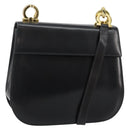 Salvatore Ferragamo Gancini Shoulder Bag Leather Black Gold Auth bs29116-1