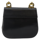 Salvatore Ferragamo Gancini Shoulder Bag Leather Black Gold Auth bs29116-2