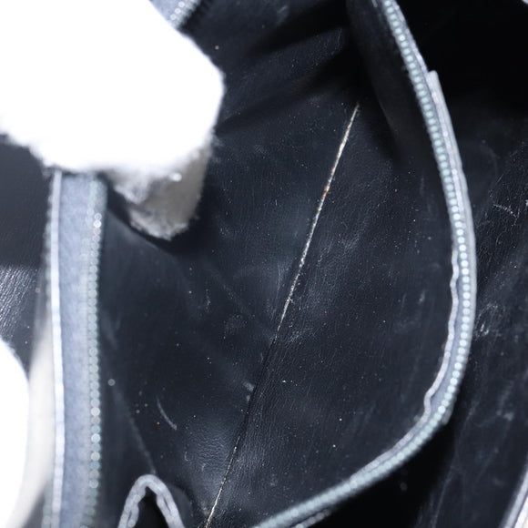 Salvatore Ferragamo Gancini Shoulder Bag Leather Black Gold Auth bs29116