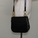 Salvatore Ferragamo Gancini Shoulder Bag Leather Black Gold Auth bs29116-21