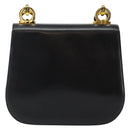 Salvatore Ferragamo Gancini Shoulder Bag Leather Black Gold Auth bs29116-3