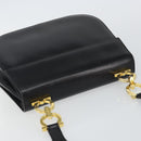 Salvatore Ferragamo Gancini Shoulder Bag Leather Black Gold Auth bs29116-6
