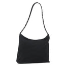 Salvatore Ferragamo Vala Chain Shoulder Bag Canvas Black Auth bs29117-1