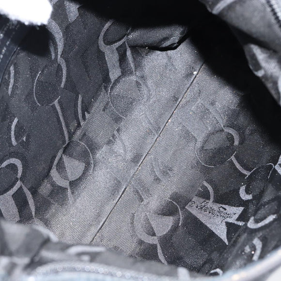 Salvatore Ferragamo Vala Chain Shoulder Bag Canvas Black Auth bs29117