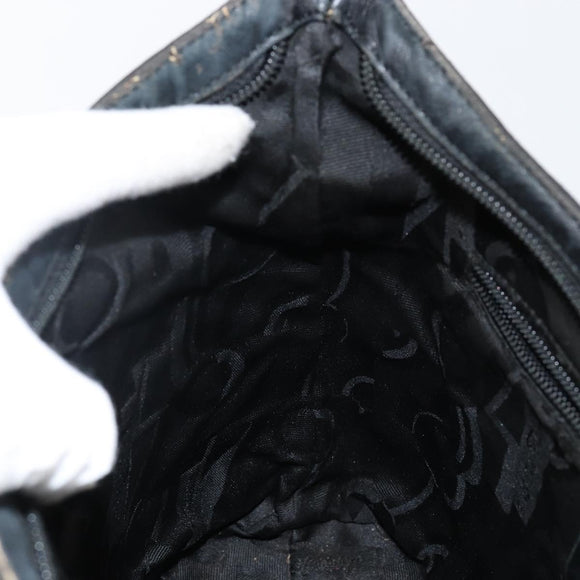 Salvatore Ferragamo Vala Chain Shoulder Bag Canvas Black Auth bs29117