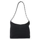 Salvatore Ferragamo Vala Chain Shoulder Bag Canvas Black Auth bs29117-2