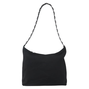 Salvatore Ferragamo Vala Chain Shoulder Bag Canvas Black Auth bs29117 - 0