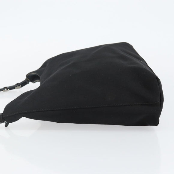 Salvatore Ferragamo Vala Chain Shoulder Bag Canvas Black Auth bs29117