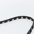 Salvatore Ferragamo Vala Chain Shoulder Bag Canvas Black Auth bs29117-8