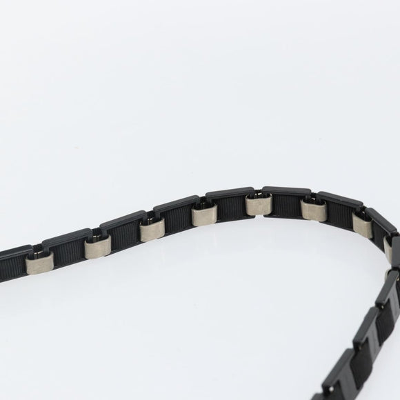 Salvatore Ferragamo Vala Chain Shoulder Bag Canvas Black Auth bs29117