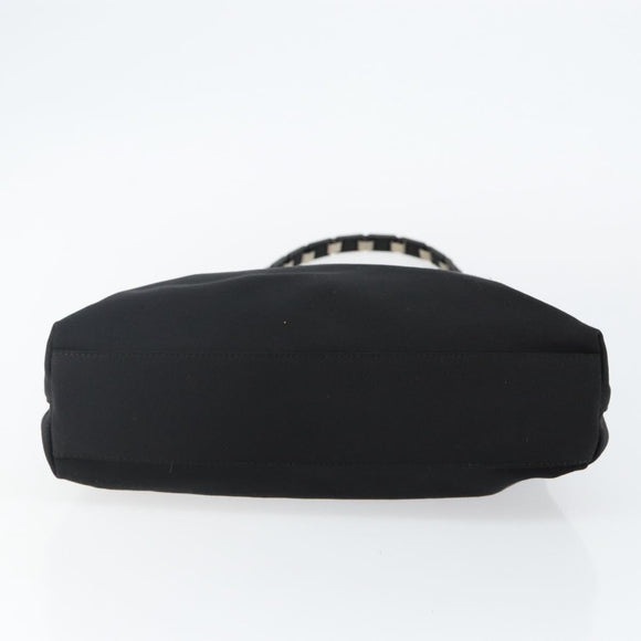 Salvatore Ferragamo Vala Chain Shoulder Bag Canvas Black Auth bs29117