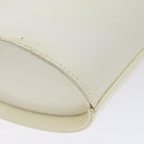 Salvatore Ferragamo Vala Hand Bag Enamel White Gold Auth bs29118-16