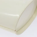 Salvatore Ferragamo Vala Hand Bag Enamel White Gold Auth bs29118-17