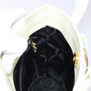 Salvatore Ferragamo Vala Hand Bag Enamel White Gold Auth bs29118-18