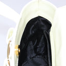 Salvatore Ferragamo Vala Hand Bag Enamel White Gold Auth bs29118-19