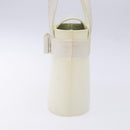 Salvatore Ferragamo Vala Hand Bag Enamel White Gold Auth bs29118-3