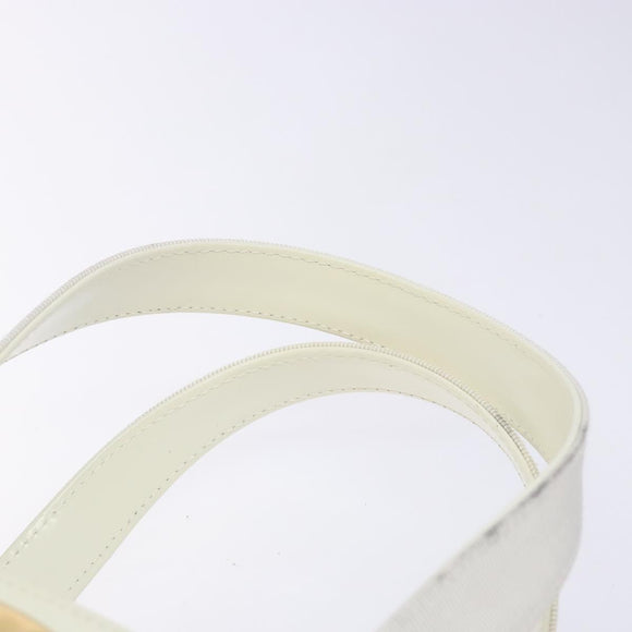 Salvatore Ferragamo Vala Hand Bag Enamel White Gold Auth bs29118