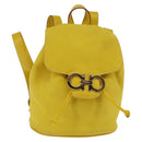 Salvatore Ferragamo Gancini Backpack Suede Yellow Gold Auth bs29119-1