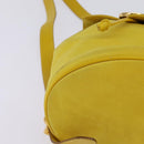 Salvatore Ferragamo Gancini Backpack Suede Yellow Gold Auth bs29119-10