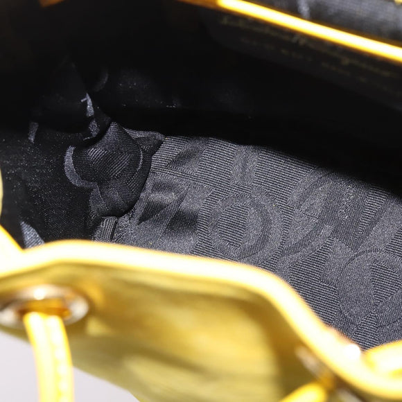 Salvatore Ferragamo Gancini Backpack Suede Yellow Gold Auth bs29119