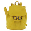 Salvatore Ferragamo Gancini Backpack Suede Yellow Gold Auth bs29119-2
