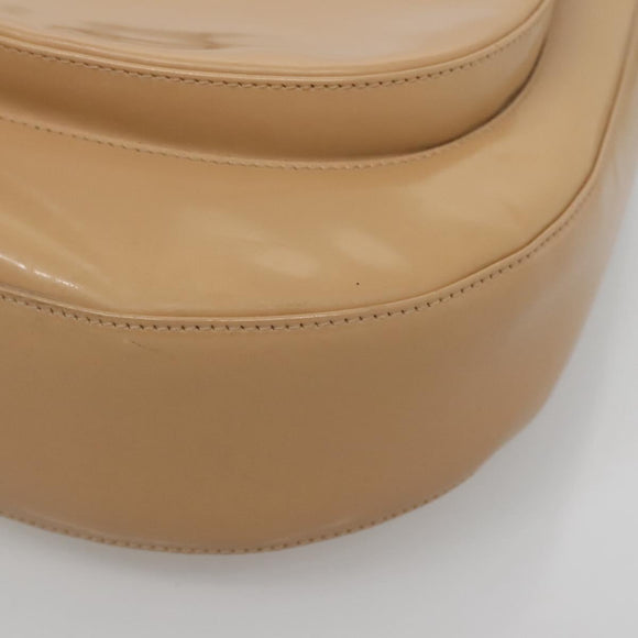 Salvatore Ferragamo Umhängetasche Emaille Beige Silber Auth bs29120