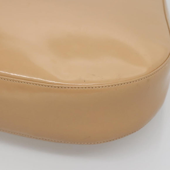Salvatore Ferragamo Umhängetasche Emaille Beige Silber Auth bs29120