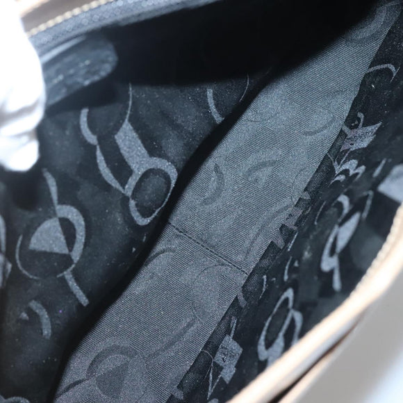 Salvatore Ferragamo Shoulder Bag Enamel Beige Silver Auth bs29120