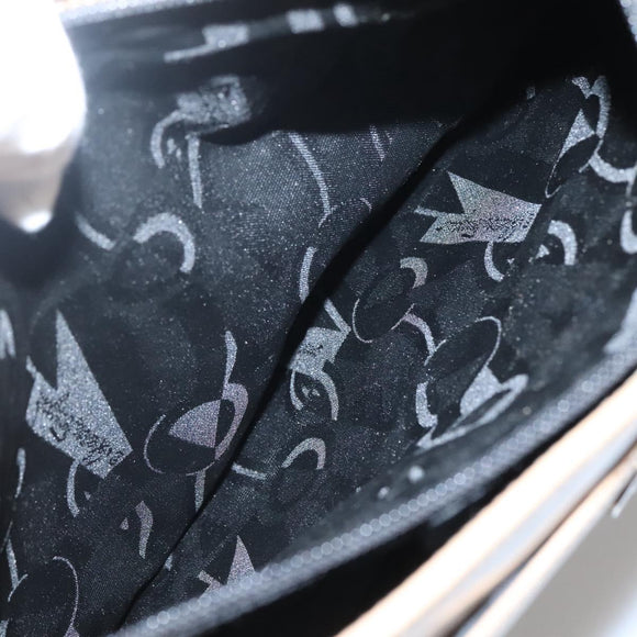 Salvatore Ferragamo Shoulder Bag Enamel Beige Silver Auth bs29120