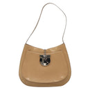 Salvatore Ferragamo Shoulder Bag Enamel Beige Silver Auth bs29120-2