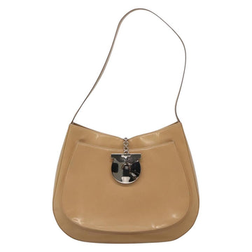 Salvatore Ferragamo Shoulder Bag Enamel Beige Silver Auth bs29120 - 0