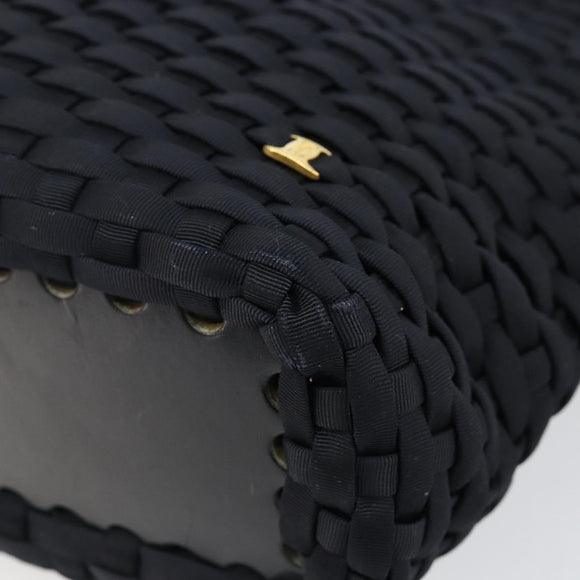 Salvatore Ferragamo Vala Shoulder Bag Nylon Black Gold Auth bs29122