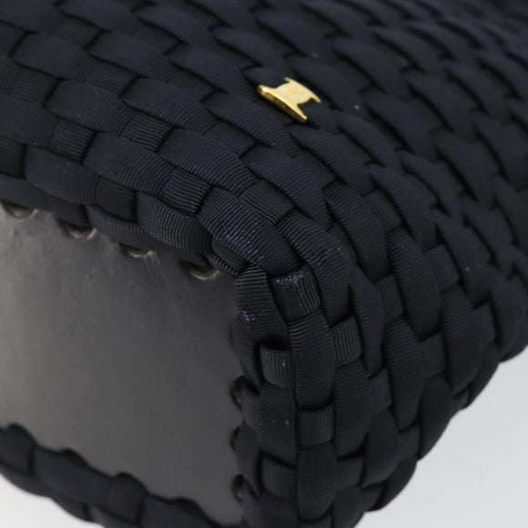 Salvatore Ferragamo Vala Shoulder Bag Nylon Black Gold Auth bs29122