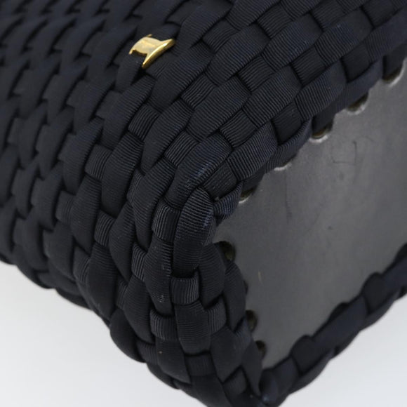 Salvatore Ferragamo Vala Shoulder Bag Nylon Black Gold Auth bs29122