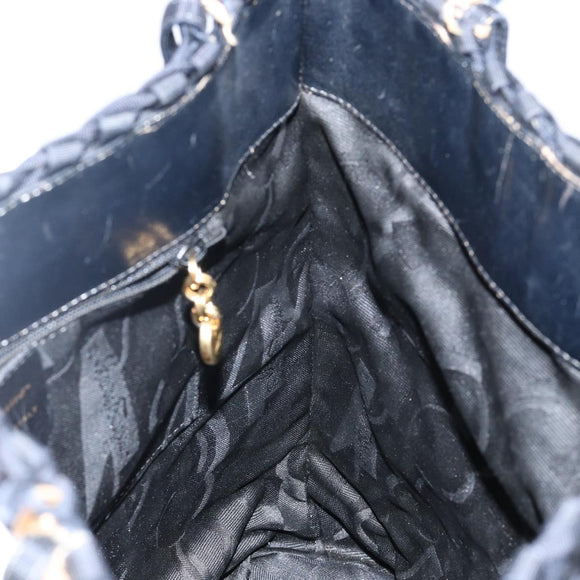 Salvatore Ferragamo Vala Shoulder Bag Nylon Black Gold Auth bs29122