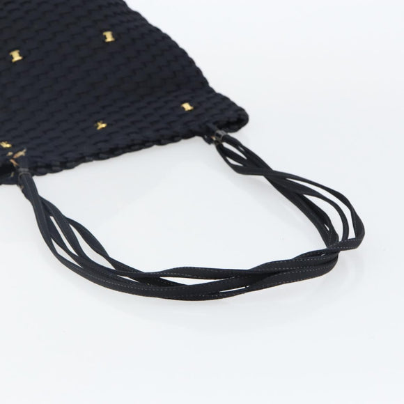 Salvatore Ferragamo Vala Shoulder Bag Nylon Black Gold Auth bs29122