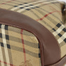 Burberrys Nova Check Shoulder Bag PVC Beige Gold Auth bs29124-16