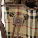 Burberrys Nova Check Shoulder Bag PVC Beige Gold Auth bs29124-10