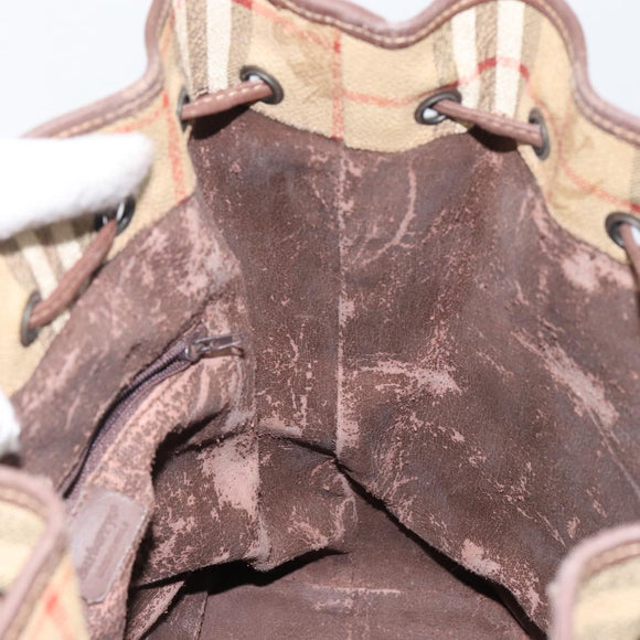 Burberrys Nova Check Shoulder Bag PVC Beige Gold Auth bs29124