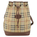 Burberrys Nova Check Shoulder Bag PVC Beige Gold Auth bs29124-13