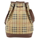 Burberrys Nova Check Shoulder Bag PVC Beige Gold Auth bs29124-2