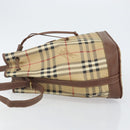 Burberrys Nova Check Shoulder Bag PVC Beige Gold Auth bs29124-4